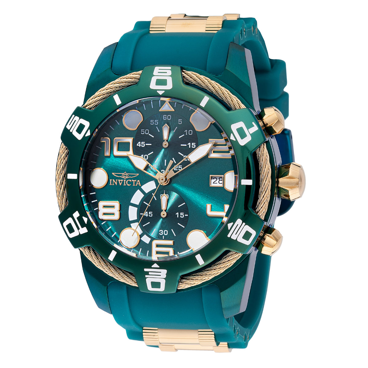 Invicta Bolt Men's Watch - 50mm, Gold, Green (40723)