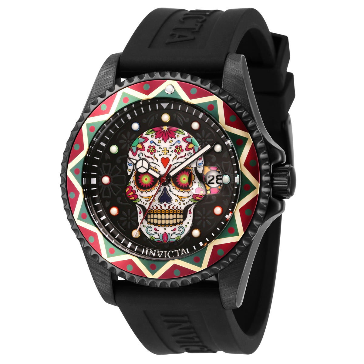 Invicta Pro Diver Dia De Los Muertos Men's Watch - 43mm, Black (43754)