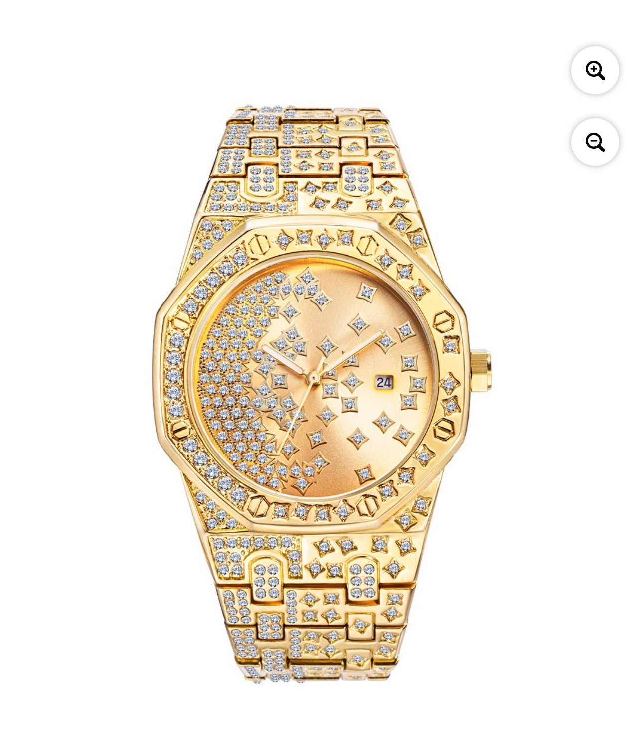 Gold Quartz Hip Hop Ice Fashion Watch
