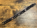 6" Mens  CZ Out Black Stainless Steel Miami Cuban Link Bracelet
