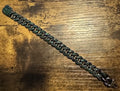 7" Mens Green Stainless SteeI Two Prong Iced CZ Out Cuban Link Bracelet Chain