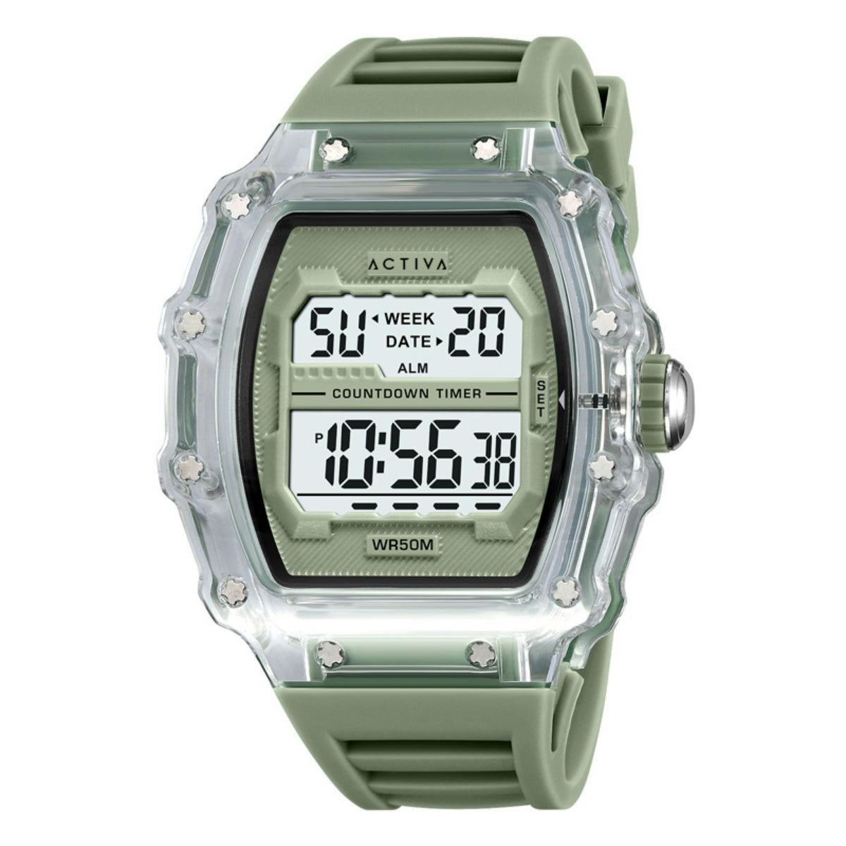 Activa X Invicta Men's Digital Watch - 44.3mm, Light Green (ACW2296-001)