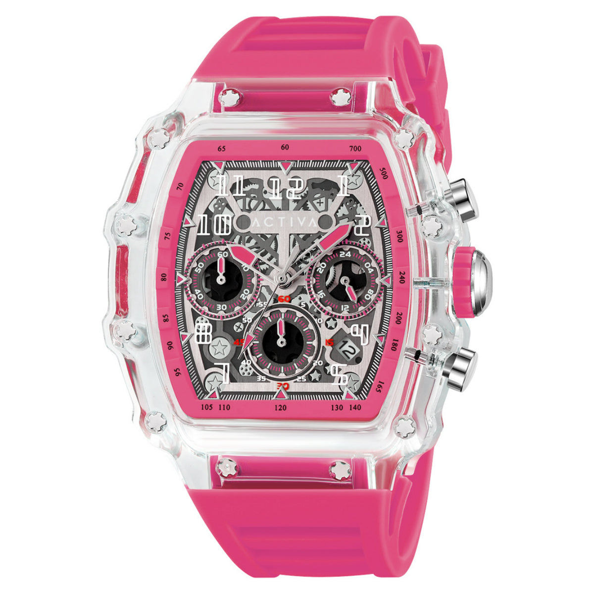 Activa X Invicta Men's Watch w/ Skeleton Dial - 44.3mm, Pink (ACW2305-008)