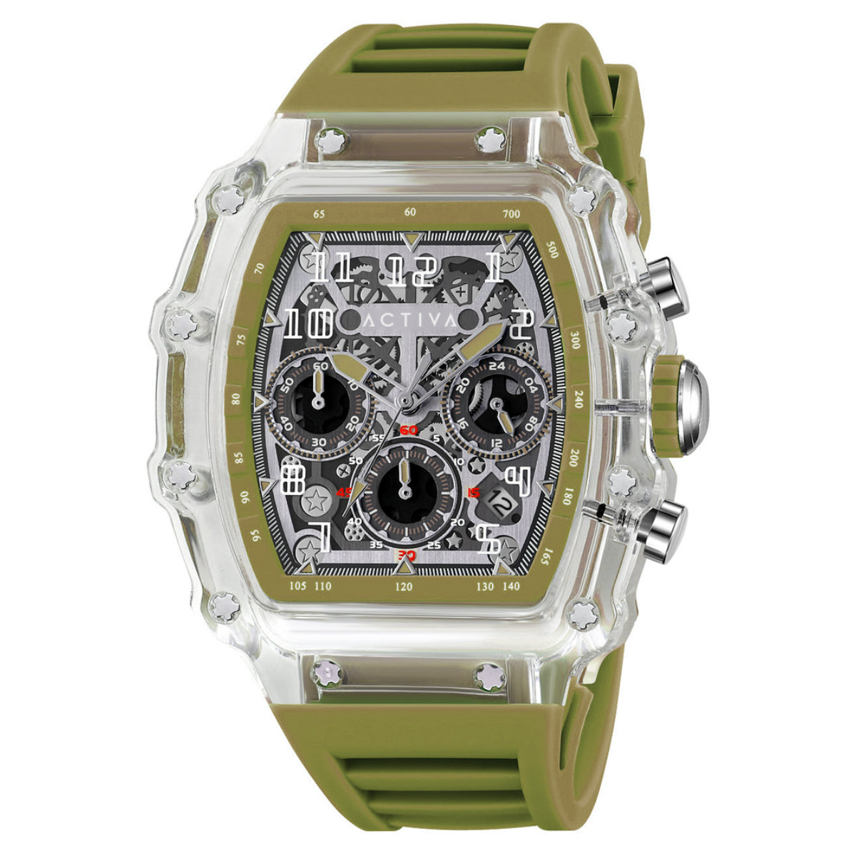 Activa X Invicta Men's Watch w/ Skeleton Dial - 44.3mm, Olive Green (ACW2305-009) S