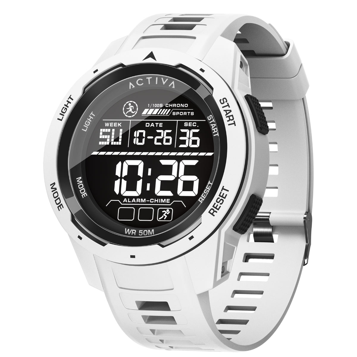 Activa Ranger X Terrain Invicta Digital Men's Watch - 45mm, White (ACW8105-002)