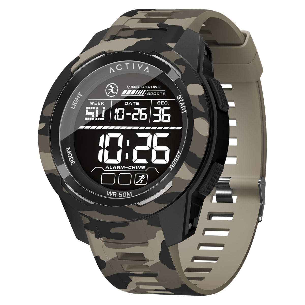 Activa Ranger X Terrain Invicta Digital Men's Watch - 45mm, Camouflage, Beige (ACW8105MC-003)