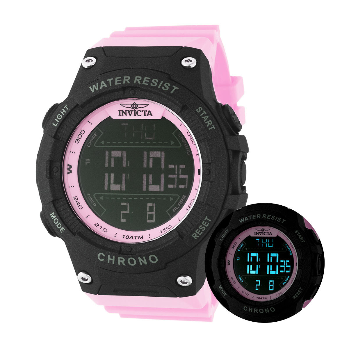 Invicta Racing Burnout Digital Men's Watch - 52mm. Pink (48051)